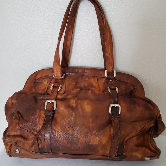 Prada Leather Bag galleria Brown black tie dyed tan cowgirl western edition camo - Picture 5 of 11